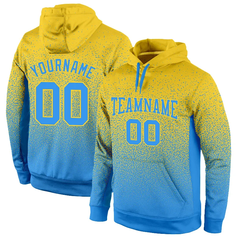 Warm Layers Custom Stitched Gold Powder Blue Fade Fashion Sports Pullover Sweatshirt Hoodie Warm Layers Custom Stitched Gold Powder Blue Fade Fashion Sports Pullover Sweatshirt Hoodie