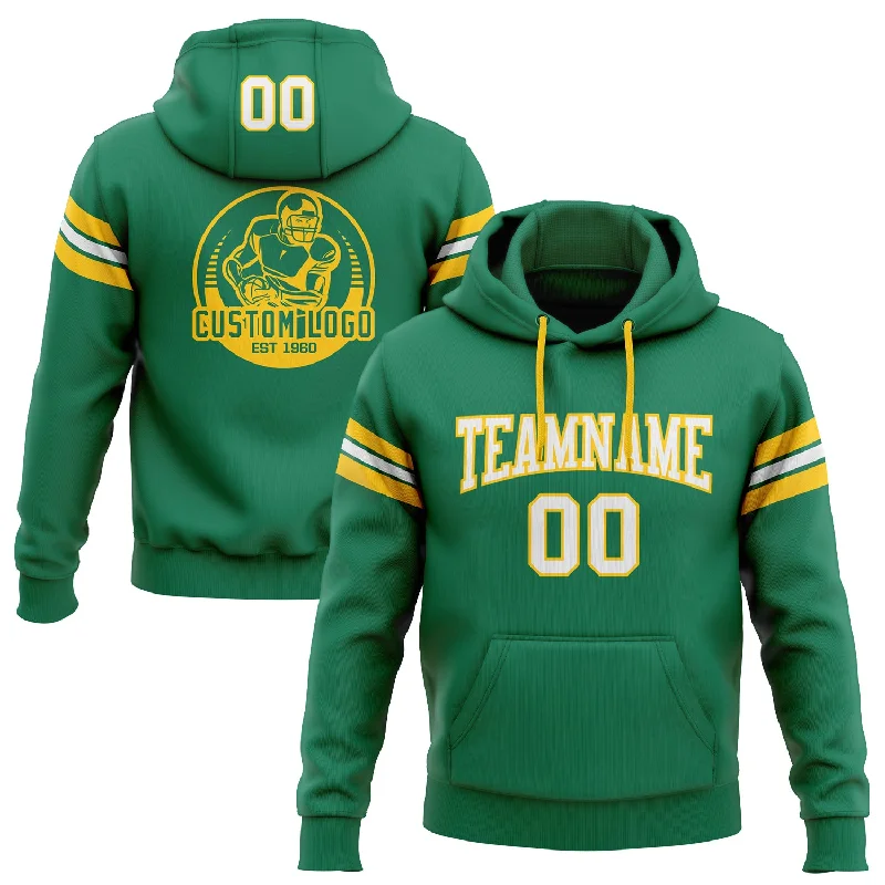Relaxed Dresses Custom Stitched Kelly Green White-Gold Football Pullover Sweatshirt Hoodie Relaxed Dresses Custom Stitched Kelly Green White-Gold Football Pullover Sweatshirt Hoodie
