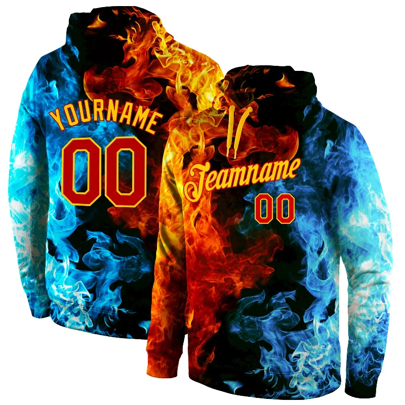 Unique Fashion Custom Stitched Red Red-Gold 3D Pattern Design Flame Sports Pullover Sweatshirt Hoodie Unique Fashion Custom Stitched Red Red-Gold 3D Pattern Design Flame Sports Pullover Sweatshirt Hoodie
