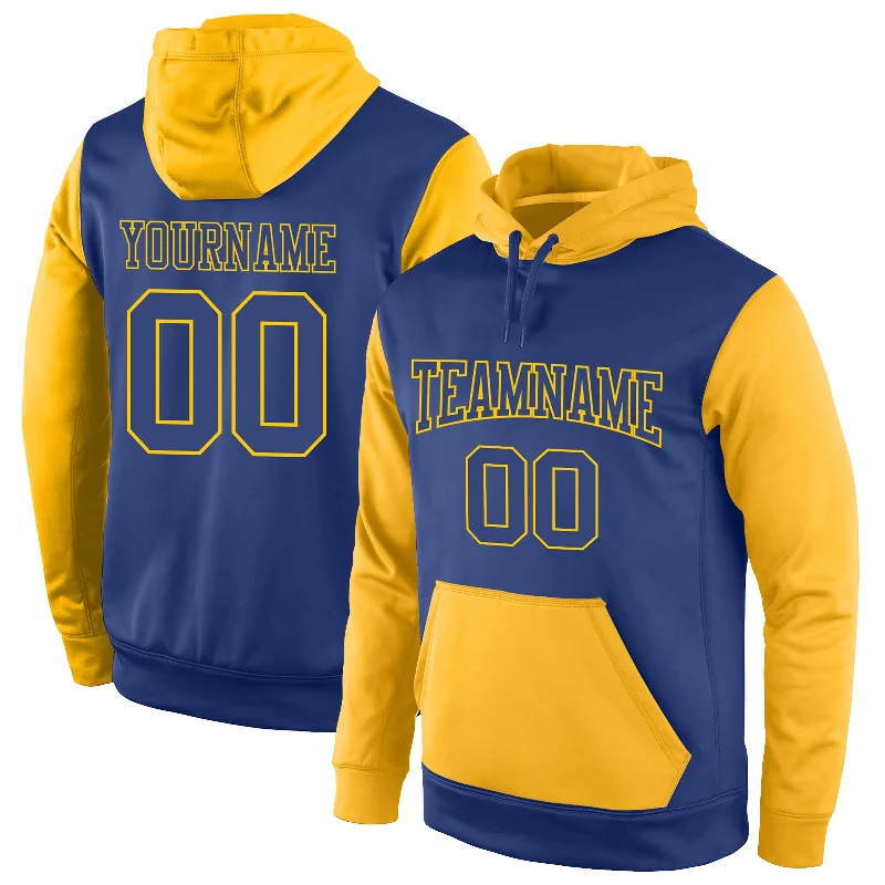Trendy And Casual Custom Stitched Royal Royal-Gold Sports Pullover Sweatshirt Hoodie Trendy And Casual Custom Stitched Royal Royal-Gold Sports Pullover Sweatshirt Hoodie