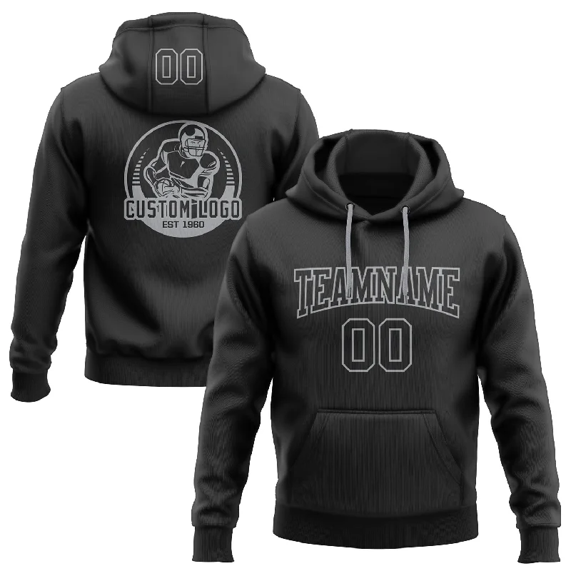 Fashion Comfort Custom Stitched Black Black-Gray Football Pullover Sweatshirt Hoodie Fashion Comfort Custom Stitched Black Black-Gray Football Pullover Sweatshirt Hoodie