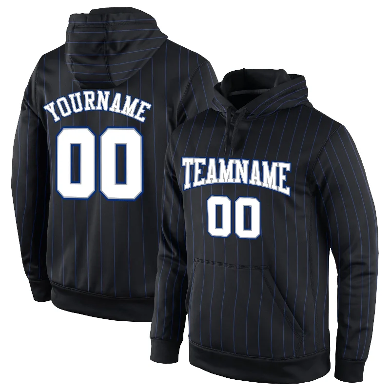 Noble And Elegant Custom Stitched Black Royal Pinstripe White-Gray Sports Pullover Sweatshirt Hoodie Noble And Elegant Custom Stitched Black Royal Pinstripe White-Gray Sports Pullover Sweatshirt Hoodie