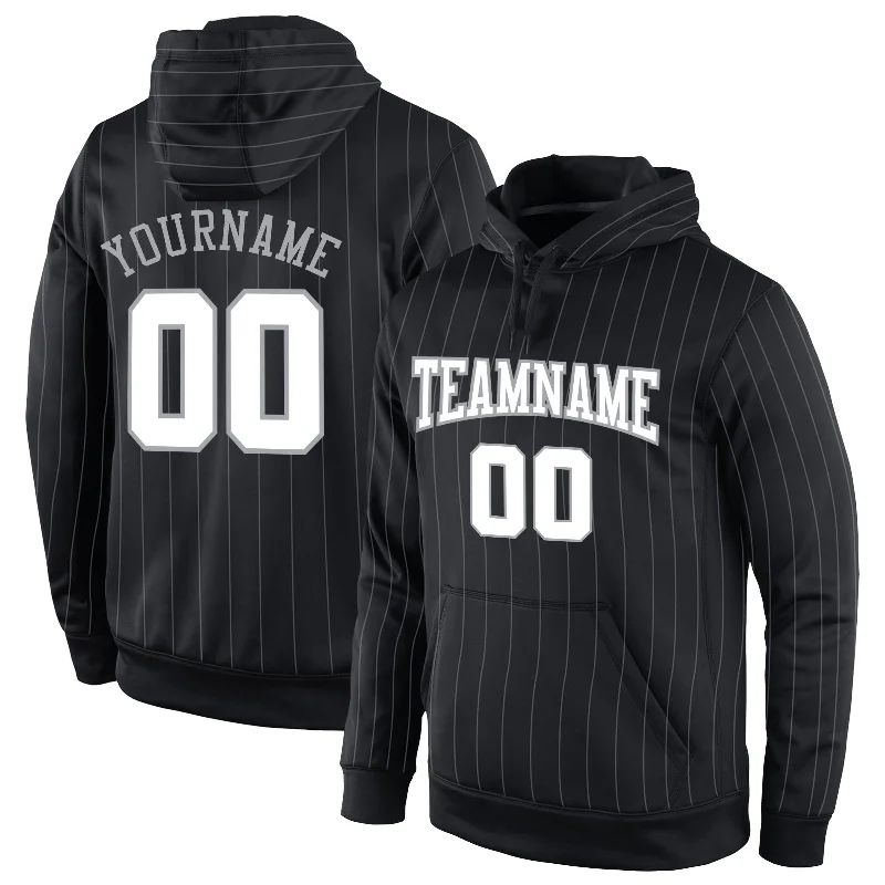 Goddess Style Custom Stitched Black Gray Pinstripe White-Gray Sports Pullover Sweatshirt Hoodie Goddess Style Custom Stitched Black Gray Pinstripe White-Gray Sports Pullover Sweatshirt Hoodie