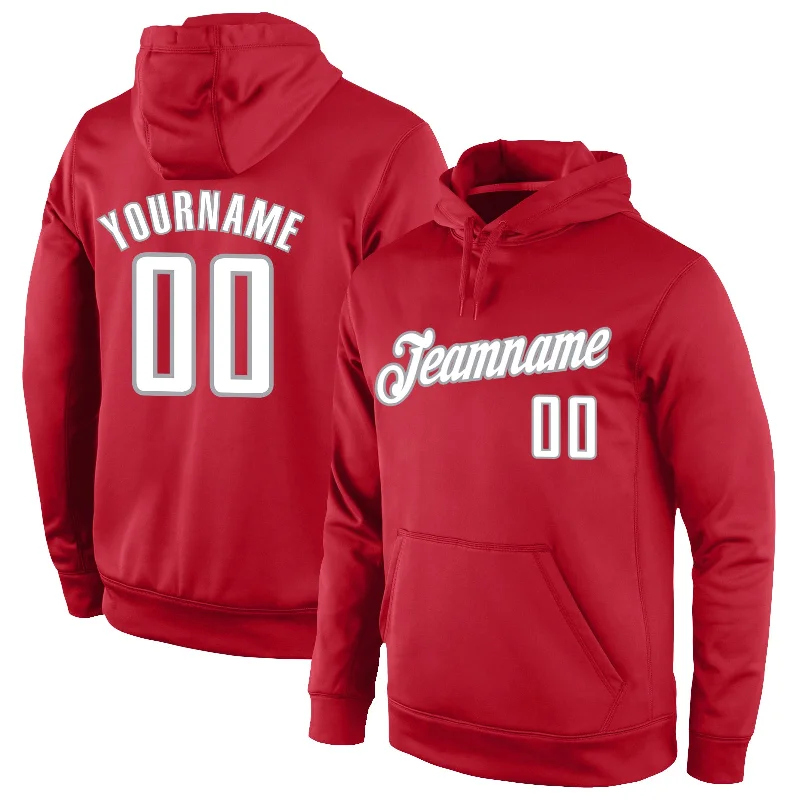 Lively And Youthful Custom Stitched Red White-Gray Sports Pullover Sweatshirt Hoodie Lively And Youthful Custom Stitched Red White-Gray Sports Pullover Sweatshirt Hoodie