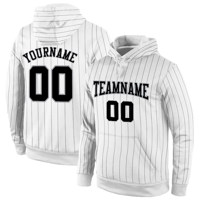 Minimal Classic Custom Stitched White Black Pinstripe Black-Gray Sports Pullover Sweatshirt Hoodie Minimal Classic Custom Stitched White Black Pinstripe Black-Gray Sports Pullover Sweatshirt Hoodie