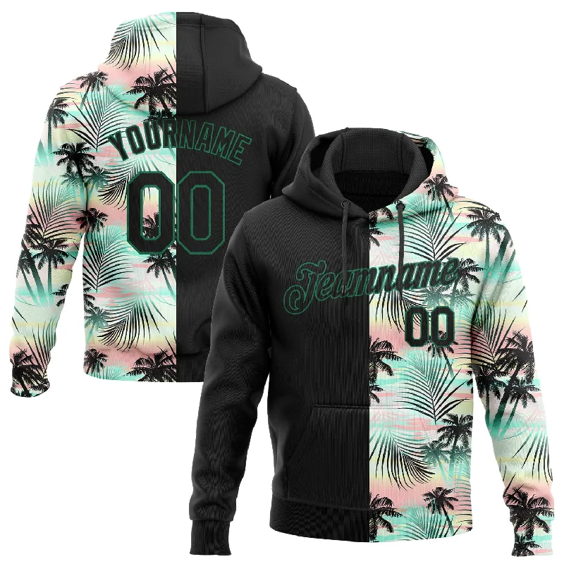 Stunning Fashion Custom Stitched Black Black-Kelly Green 3D Pattern Design Tropical Palm Leaves Sports Pullover Sweatshirt Hoodie Stunning Fashion Custom Stitched Black Black-Kelly Green 3D Pattern Design Tropical Palm Leaves Sports Pullover Sweatshirt Hoodie