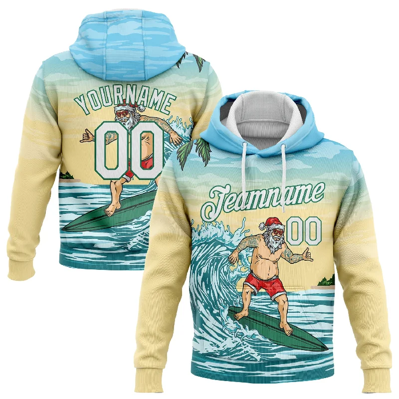 Cozy Lifestyle Custom Stitched Light Blue White Kelly Green-Gold 3D Tropical Christmas Surfing Santa Sports Pullover Sweatshirt Hoodie Cozy Lifestyle Custom Stitched Light Blue White Kelly Green-Gold 3D Tropical Christmas Surfing Santa Sports Pullover Sweatshirt Hoodie