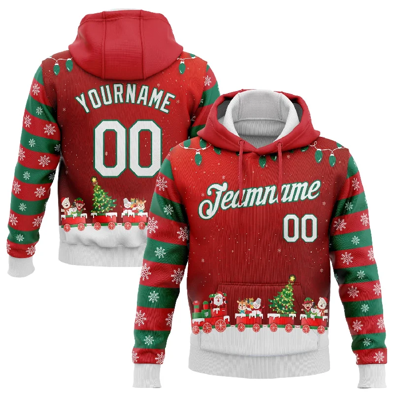Trendy Comfort Wear Custom Stitched Red White-Kelly Green 3D Christmas Sports Pullover Sweatshirt Hoodie Trendy Comfort Wear Custom Stitched Red White-Kelly Green 3D Christmas Sports Pullover Sweatshirt Hoodie