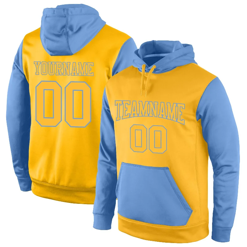 Fashion Must-have Custom Stitched Gold Gold-Light Blue Sports Pullover Sweatshirt Hoodie Fashion Must-have Custom Stitched Gold Gold-Light Blue Sports Pullover Sweatshirt Hoodie