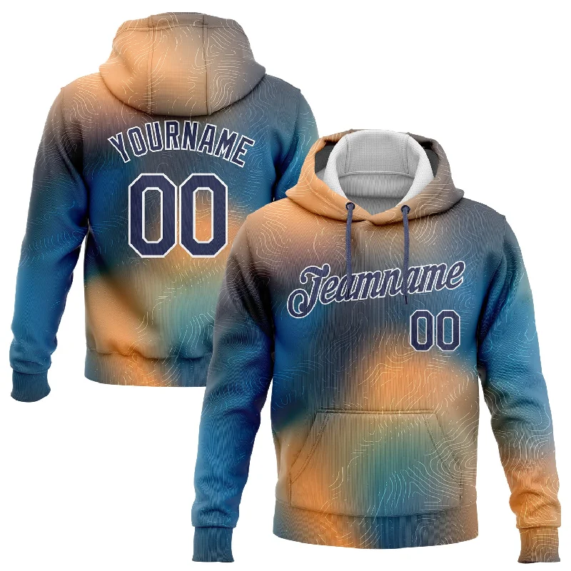 Stylish Fit Custom Stitched Gold Navy Light Blue-White 3D Pattern Design Sports Pullover Sweatshirt Hoodie Stylish Fit Custom Stitched Gold Navy Light Blue-White 3D Pattern Design Sports Pullover Sweatshirt Hoodie