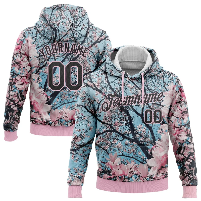 Innovative Design Custom Stitched Light Pink Black 3D Pattern Design Cherry Blossom Sports Pullover Sweatshirt Hoodie Innovative Design Custom Stitched Light Pink Black 3D Pattern Design Cherry Blossom Sports Pullover Sweatshirt Hoodie