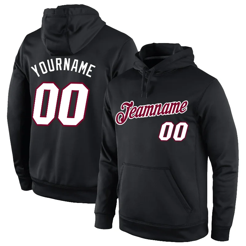 European And American Style Custom Stitched Black White-Maroon Sports Pullover Sweatshirt Hoodie European And American Style Custom Stitched Black White-Maroon Sports Pullover Sweatshirt Hoodie