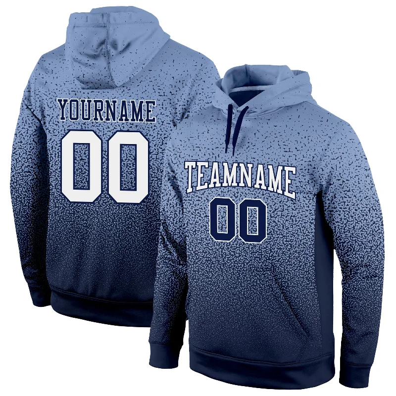 Perfect Tailoring Custom Stitched Powder Blue White-Navy Fade Fashion Sports Pullover Sweatshirt Hoodie Perfect Tailoring Custom Stitched Powder Blue White-Navy Fade Fashion Sports Pullover Sweatshirt Hoodie