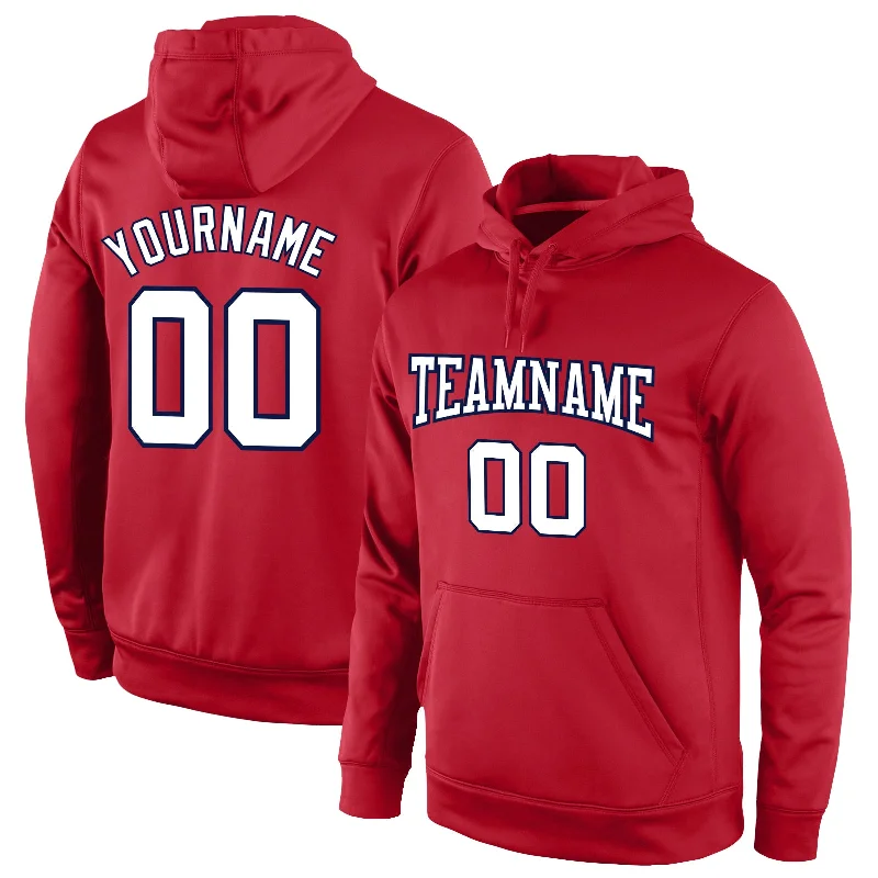 Classic And Versatile Custom Stitched Red White-Navy Sports Pullover Sweatshirt Hoodie Classic And Versatile Custom Stitched Red White-Navy Sports Pullover Sweatshirt Hoodie