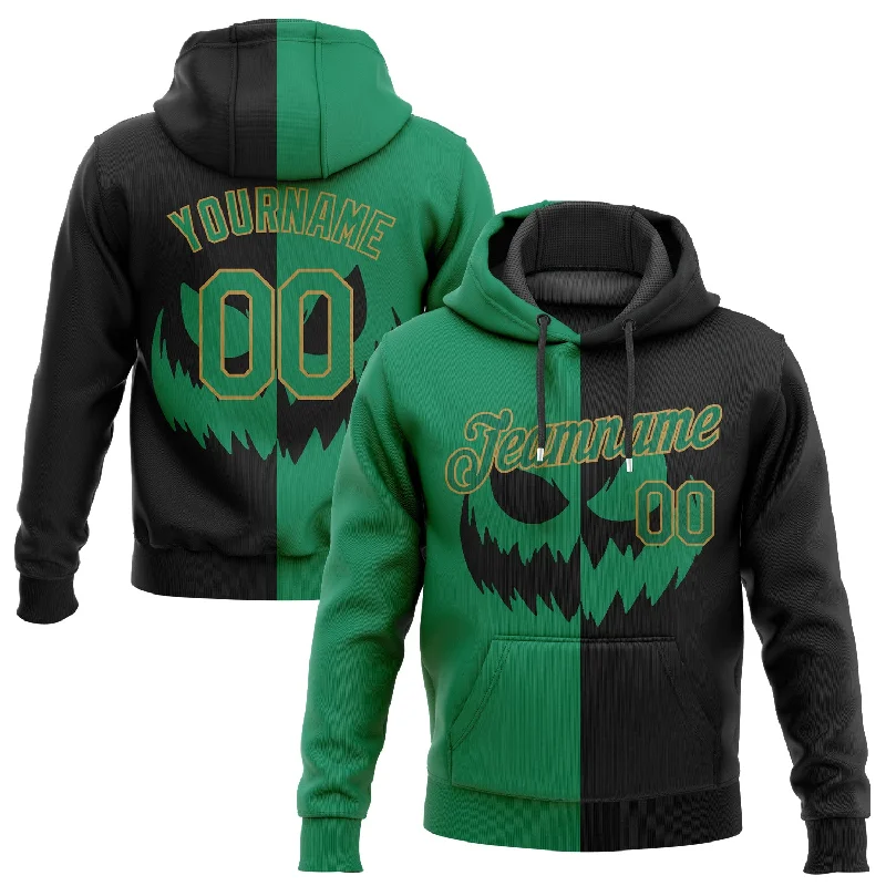 Classic Series Custom Stitched Black Kelly Green-Old Gold 3D Pattern Scary Faces Of Halloween Pumpkin Sports Pullover Sweatshirt Salute To Service Hoodie Classic Series Custom Stitched Black Kelly Green-Old Gold 3D Pattern Scary Faces Of Halloween Pumpkin Sports Pullover Sweatshirt Salute To Service Hoodie