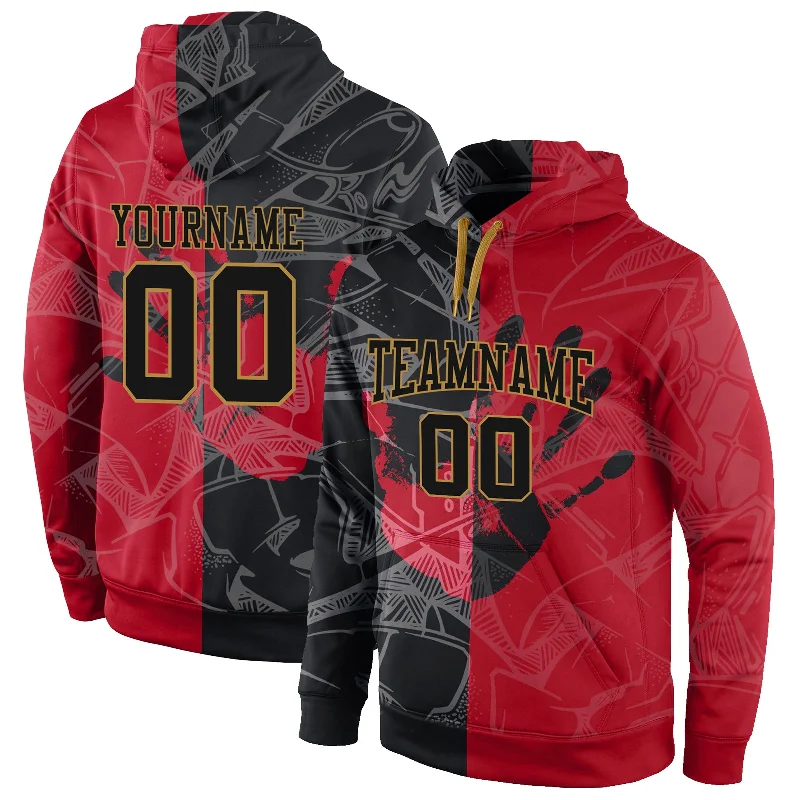 Luxury Fashion Custom Stitched Graffiti Pattern Black-Old Gold 3D Sports Pullover Sweatshirt Hoodie Luxury Fashion Custom Stitched Graffiti Pattern Black-Old Gold 3D Sports Pullover Sweatshirt Hoodie