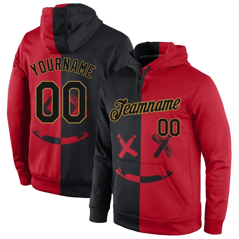 Fashion Wear Custom Stitched Graffiti Pattern Black-Old Gold 3D Sports Pullover Sweatshirt Hoodie Fashion Wear Custom Stitched Graffiti Pattern Black-Old Gold 3D Sports Pullover Sweatshirt Hoodie