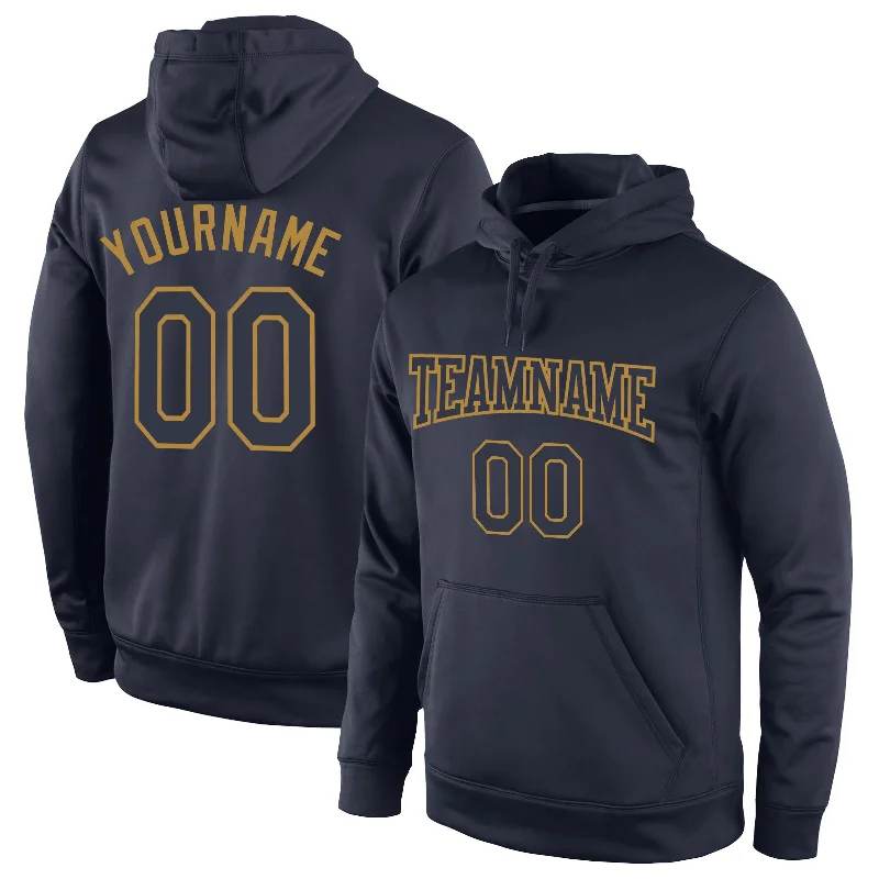 Casual And Comfortable Custom Stitched Navy Navy-Old Gold Sports Pullover Sweatshirt Hoodie Casual And Comfortable Custom Stitched Navy Navy-Old Gold Sports Pullover Sweatshirt Hoodie