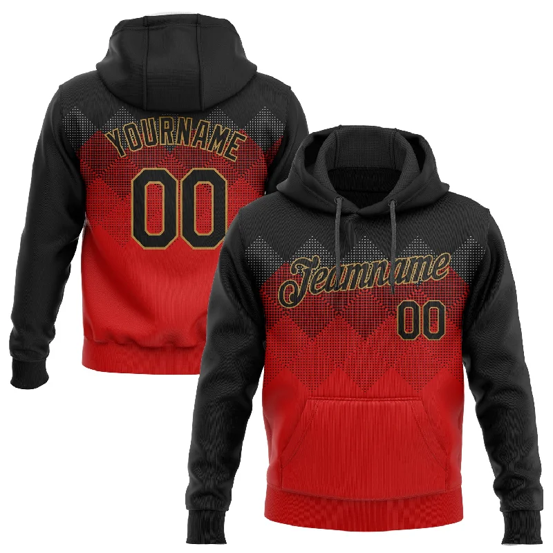 Floral Prints Custom Stitched Red Black-Old Gold 3D Pattern Design Sports Pullover Sweatshirt Hoodie Floral Prints Custom Stitched Red Black-Old Gold 3D Pattern Design Sports Pullover Sweatshirt Hoodie