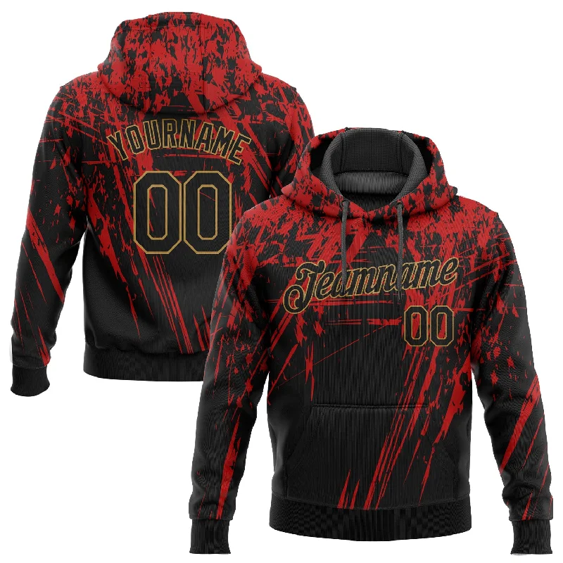 Beautiful Romance Custom Stitched Red Black-Old Gold 3D Pattern Design Sports Pullover Sweatshirt Hoodie Beautiful Romance Custom Stitched Red Black-Old Gold 3D Pattern Design Sports Pullover Sweatshirt Hoodie