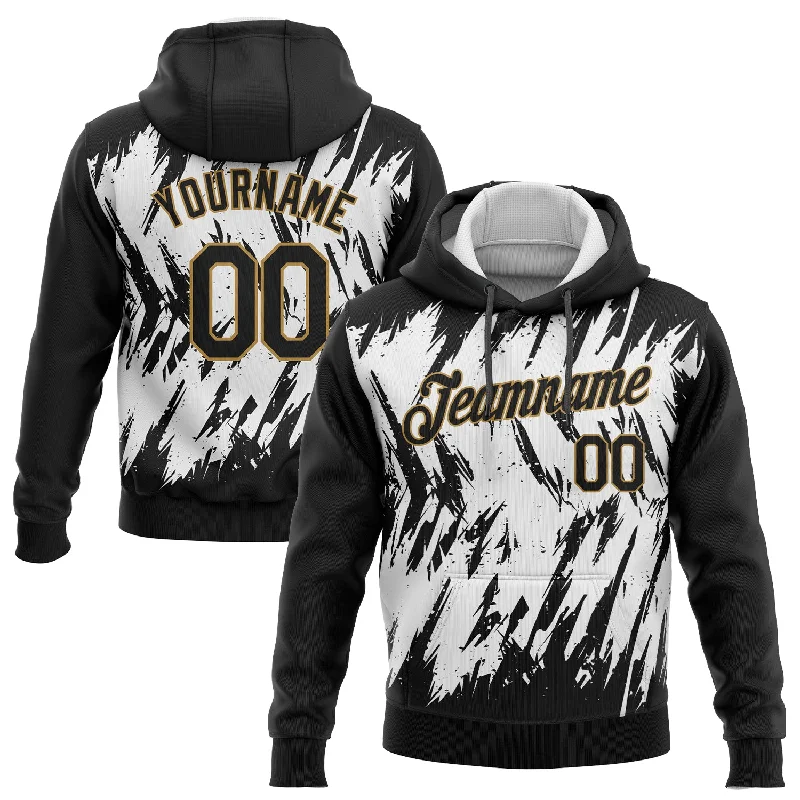 Sports Cool Custom Stitched White Black-Old Gold 3D Pattern Design Sports Pullover Sweatshirt Hoodie Sports Cool Custom Stitched White Black-Old Gold 3D Pattern Design Sports Pullover Sweatshirt Hoodie