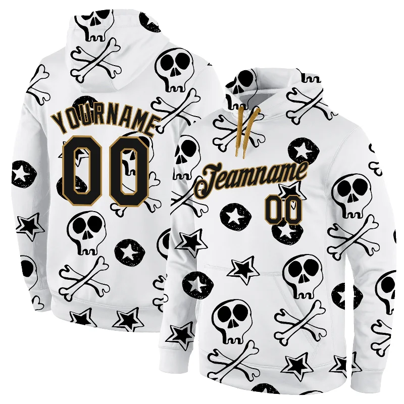 High-quality Design Custom Stitched White Black-Old Gold 3D Skull Fashion Sports Pullover Sweatshirt Hoodie High-quality Design Custom Stitched White Black-Old Gold 3D Skull Fashion Sports Pullover Sweatshirt Hoodie