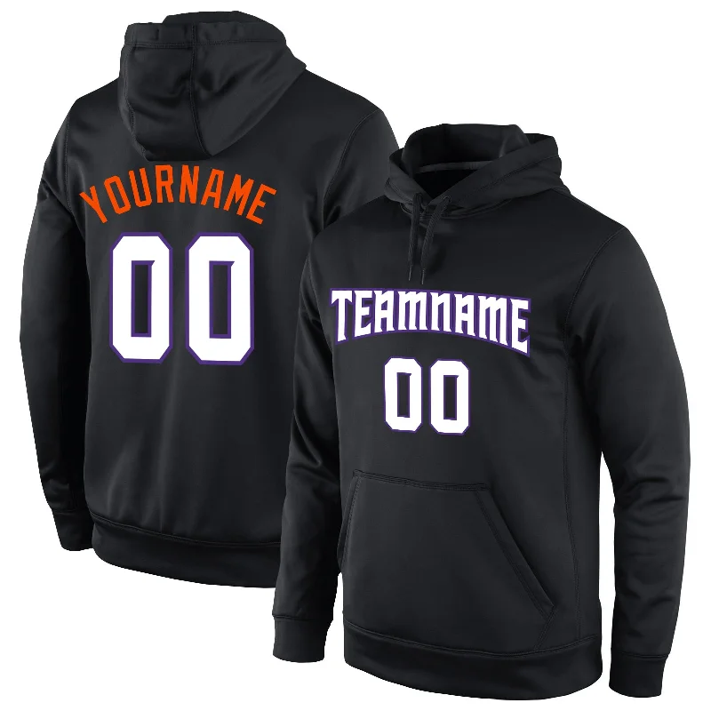 Eye-catching Personality Custom Stitched Black White-Orange Sports Pullover Sweatshirt Hoodie Eye-catching Personality Custom Stitched Black White-Orange Sports Pullover Sweatshirt Hoodie