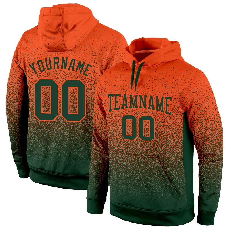 Relaxed Fit Wear Custom Stitched Orange Green Fade Fashion Sports Pullover Sweatshirt Hoodie