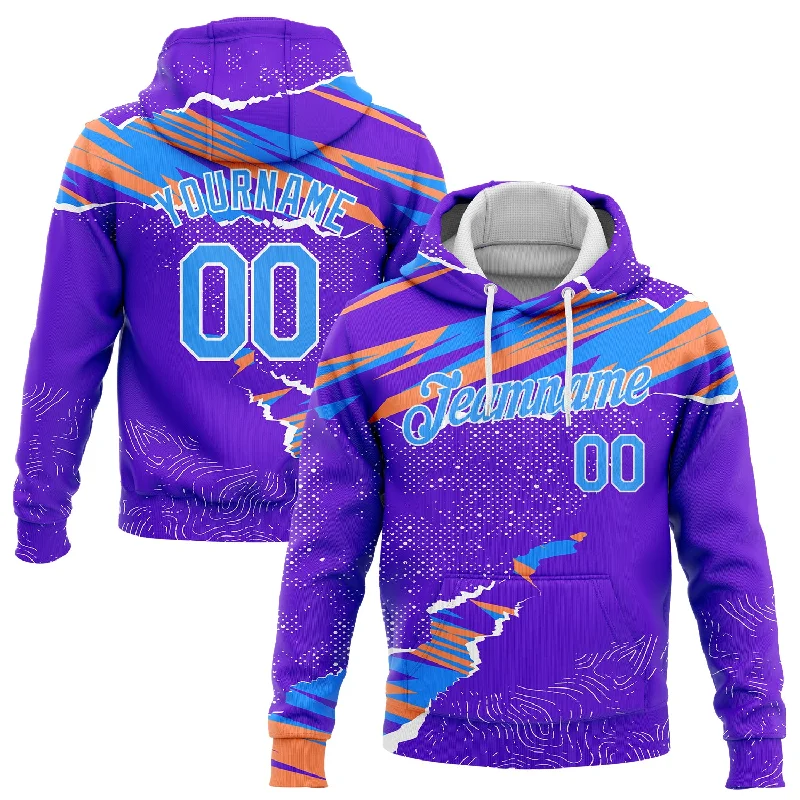 Comfortable Lifestyle Custom Stitched Purple Light Blue Orange-White 3D Pattern Design Sports Pullover Sweatshirt Hoodie Comfortable Lifestyle Custom Stitched Purple Light Blue Orange-White 3D Pattern Design Sports Pullover Sweatshirt Hoodie