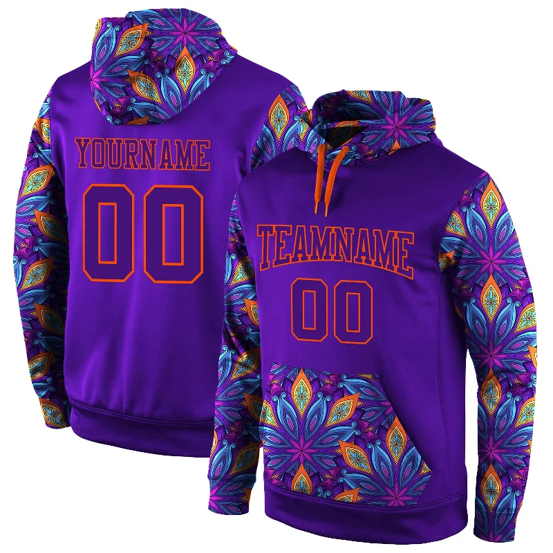 Comfortable Wear Custom Stitched Purple Purple-Orange 3D Pattern Design Sports Pullover Sweatshirt Hoodie Comfortable Wear Custom Stitched Purple Purple-Orange 3D Pattern Design Sports Pullover Sweatshirt Hoodie