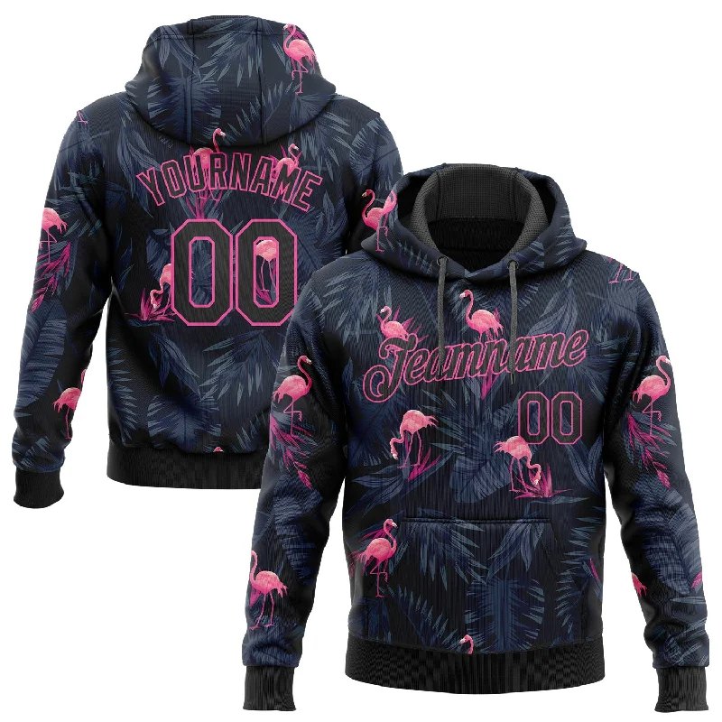 High-quality Fabrics Custom Stitched Black Black-Pink 3D Pattern Design Flamingo Sports Pullover Sweatshirt Hoodie High-quality Fabrics Custom Stitched Black Black-Pink 3D Pattern Design Flamingo Sports Pullover Sweatshirt Hoodie