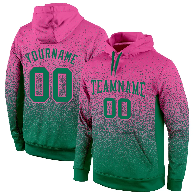 Trendy Dresses Custom Stitched Pink Kelly Green Fade Fashion Sports Pullover Sweatshirt Hoodie Trendy Dresses Custom Stitched Pink Kelly Green Fade Fashion Sports Pullover Sweatshirt Hoodie