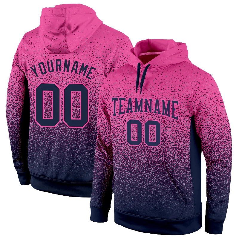 Soft Casuals Custom Stitched Pink Navy Fade Fashion Sports Pullover Sweatshirt Hoodie Soft Casuals Custom Stitched Pink Navy Fade Fashion Sports Pullover Sweatshirt Hoodie