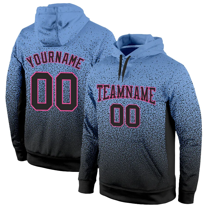 Cozy Lounge Wear Custom Stitched Light Blue Black-Pink Fade Fashion Sports Pullover Sweatshirt Hoodie Cozy Lounge Wear Custom Stitched Light Blue Black-Pink Fade Fashion Sports Pullover Sweatshirt Hoodie