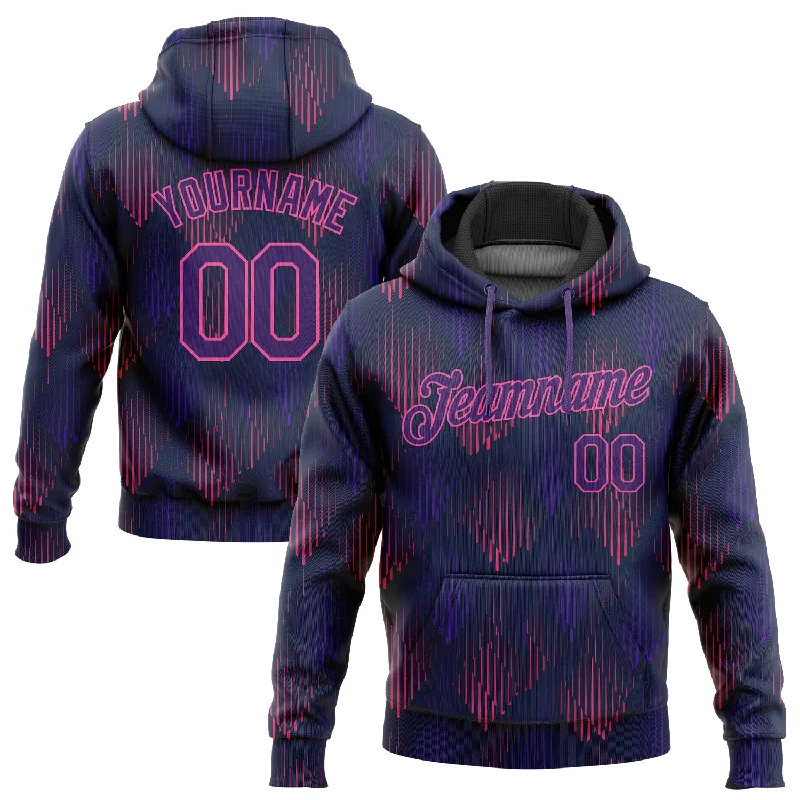 Modern Comfort Wear Custom Stitched Navy Purple-Pink 3D Pattern Design Sports Pullover Sweatshirt Hoodie Modern Comfort Wear Custom Stitched Navy Purple-Pink 3D Pattern Design Sports Pullover Sweatshirt Hoodie