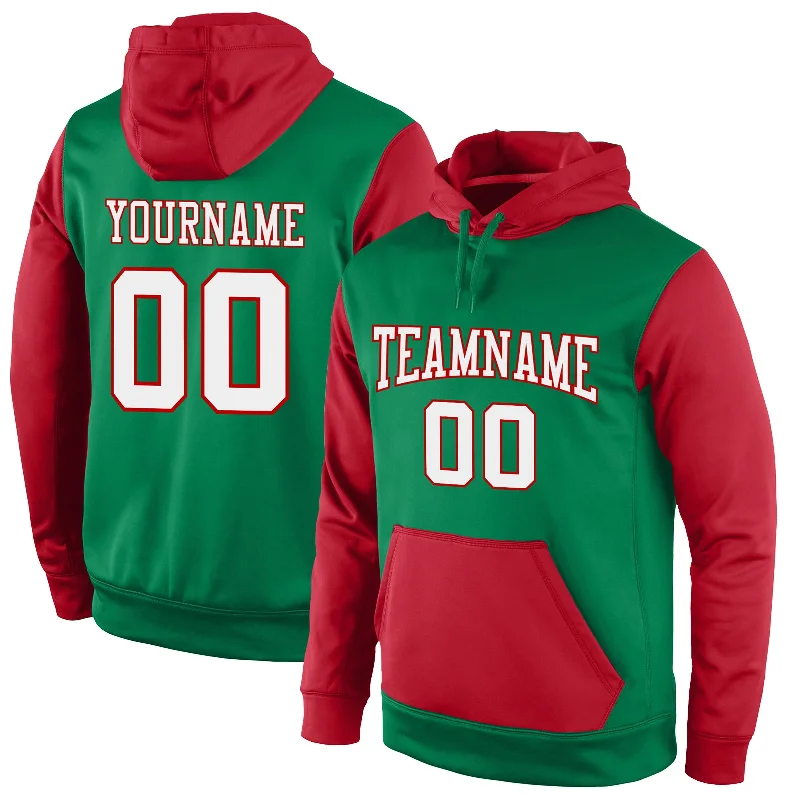 Trendy Items Custom Stitched Kelly Green White-Red Sports Pullover Sweatshirt Hoodie Trendy Items Custom Stitched Kelly Green White-Red Sports Pullover Sweatshirt Hoodie