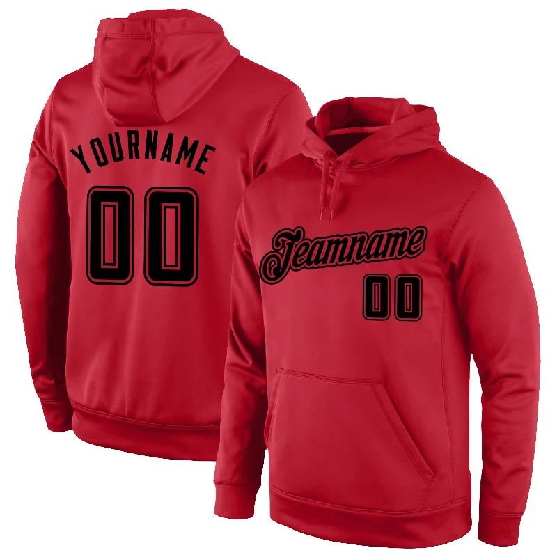 Girl Style Custom Stitched Red Black-Red Sports Pullover Sweatshirt Hoodie