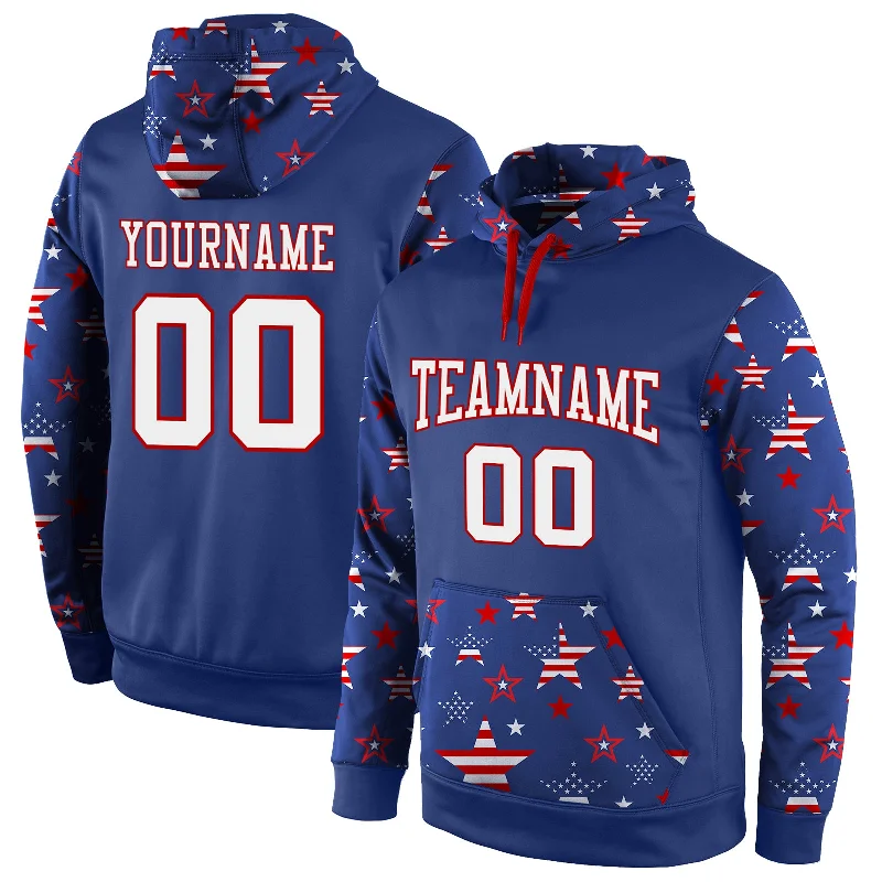 Sports Series Custom Stitched Royal White-Red 3D American Flag Fashion Sports Pullover Sweatshirt Hoodie Sports Series Custom Stitched Royal White-Red 3D American Flag Fashion Sports Pullover Sweatshirt Hoodie