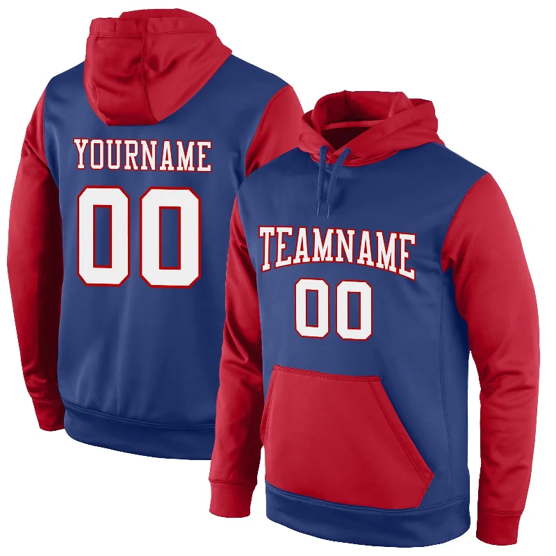 High Street Series Custom Stitched Royal White-Red Sports Pullover Sweatshirt Hoodie High Street Series Custom Stitched Royal White-Red Sports Pullover Sweatshirt Hoodie