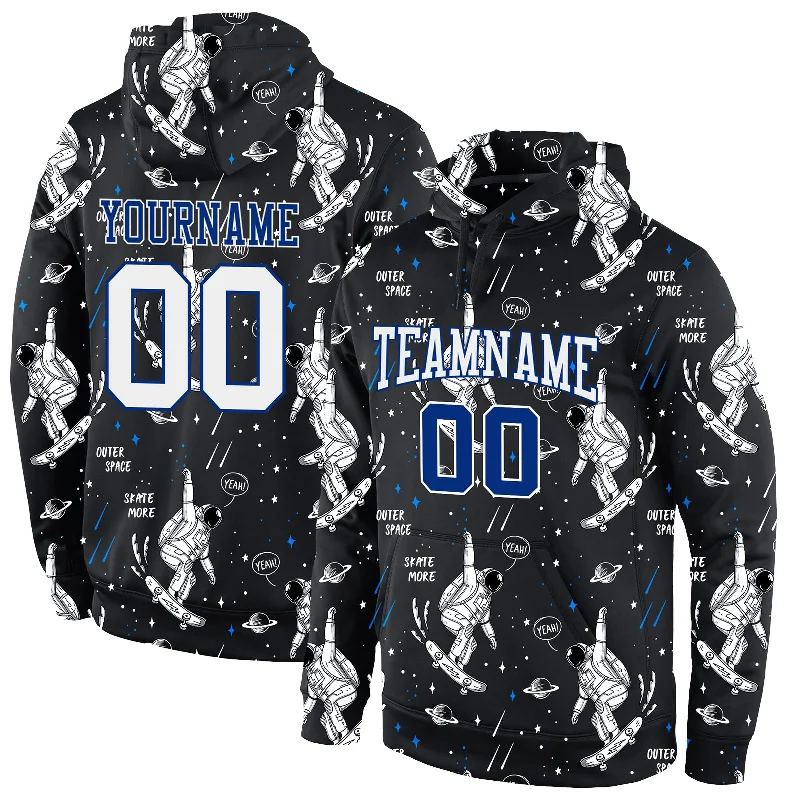 Body Design Custom Stitched Black White-Royal 3D Pattern Design Astronaut Sports Pullover Sweatshirt Hoodie Body Design Custom Stitched Black White-Royal 3D Pattern Design Astronaut Sports Pullover Sweatshirt Hoodie