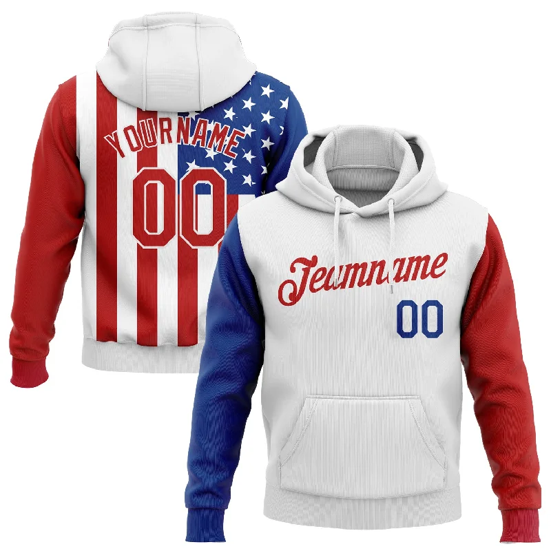 Fresh And Natural Custom Stitched White Red-Royal 3D American Flag Fashion Sports Pullover Sweatshirt Hoodie Fresh And Natural Custom Stitched White Red-Royal 3D American Flag Fashion Sports Pullover Sweatshirt Hoodie