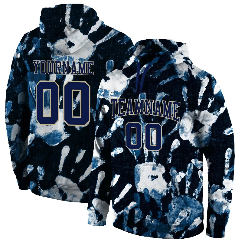 Editorial Design Custom Stitched Graffiti Pattern Navy-Vegas Gold 3D Sports Pullover Sweatshirt Hoodie Editorial Design Custom Stitched Graffiti Pattern Navy-Vegas Gold 3D Sports Pullover Sweatshirt Hoodie