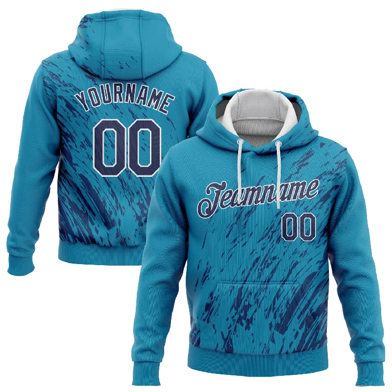 Design Perception Custom Stitched Aqua Navy-White 3D Pattern Design Sports Pullover Sweatshirt Hoodie Design Perception Custom Stitched Aqua Navy-White 3D Pattern Design Sports Pullover Sweatshirt Hoodie