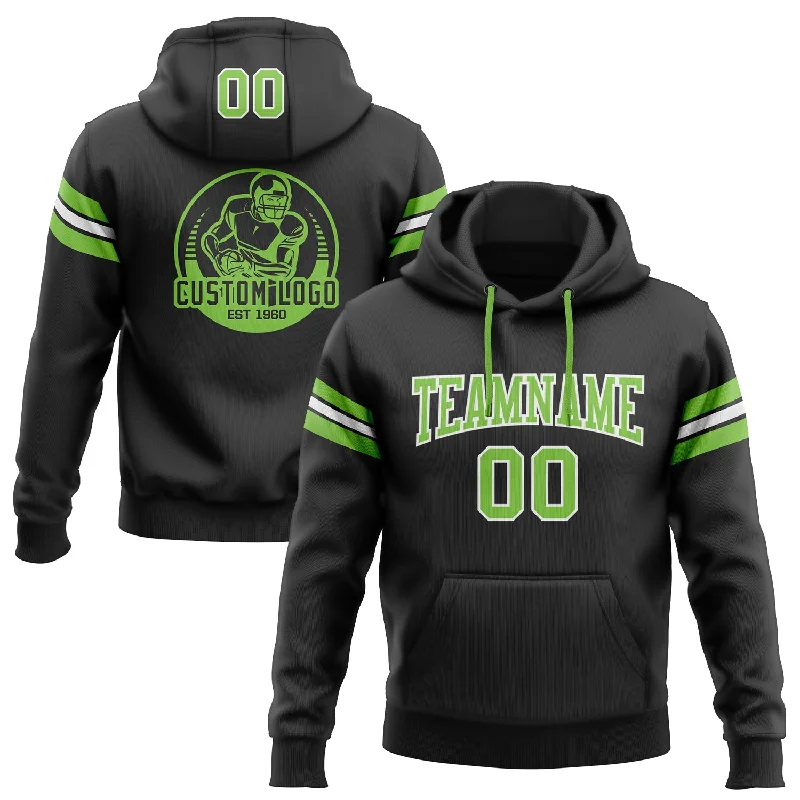 Effortless Dressing Custom Stitched Black Neon Green-White Football Pullover Sweatshirt Hoodie Effortless Dressing Custom Stitched Black Neon Green-White Football Pullover Sweatshirt Hoodie