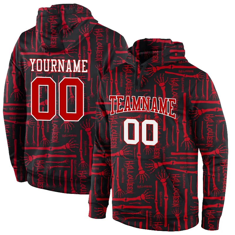 Fashion Selection Custom Stitched Black Red-White 3D Pattern Halloween Sports Pullover Sweatshirt Hoodie Fashion Selection Custom Stitched Black Red-White 3D Pattern Halloween Sports Pullover Sweatshirt Hoodie