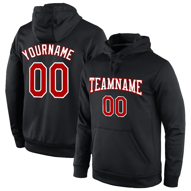 Comfortable And Casual Custom Stitched Black Red-White Sports Pullover Sweatshirt Hoodie Comfortable And Casual Custom Stitched Black Red-White Sports Pullover Sweatshirt Hoodie