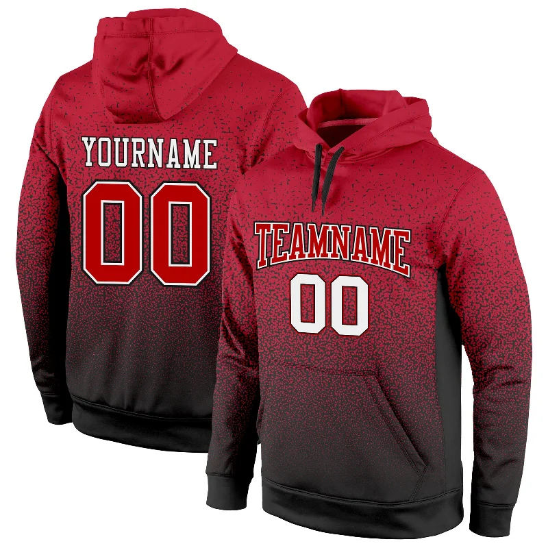 Breathable Design Custom Stitched Black Red-White Fade Fashion Sports Pullover Sweatshirt Hoodie Breathable Design Custom Stitched Black Red-White Fade Fashion Sports Pullover Sweatshirt Hoodie