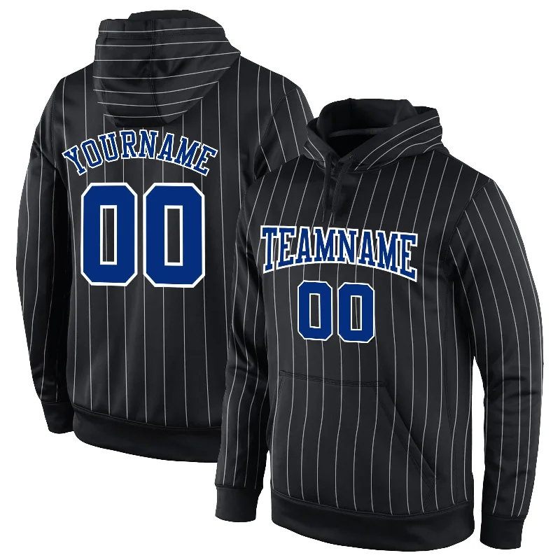 New Products Custom Stitched Black White Pinstripe Royal-White Sports Pullover Sweatshirt Hoodie New Products Custom Stitched Black White Pinstripe Royal-White Sports Pullover Sweatshirt Hoodie