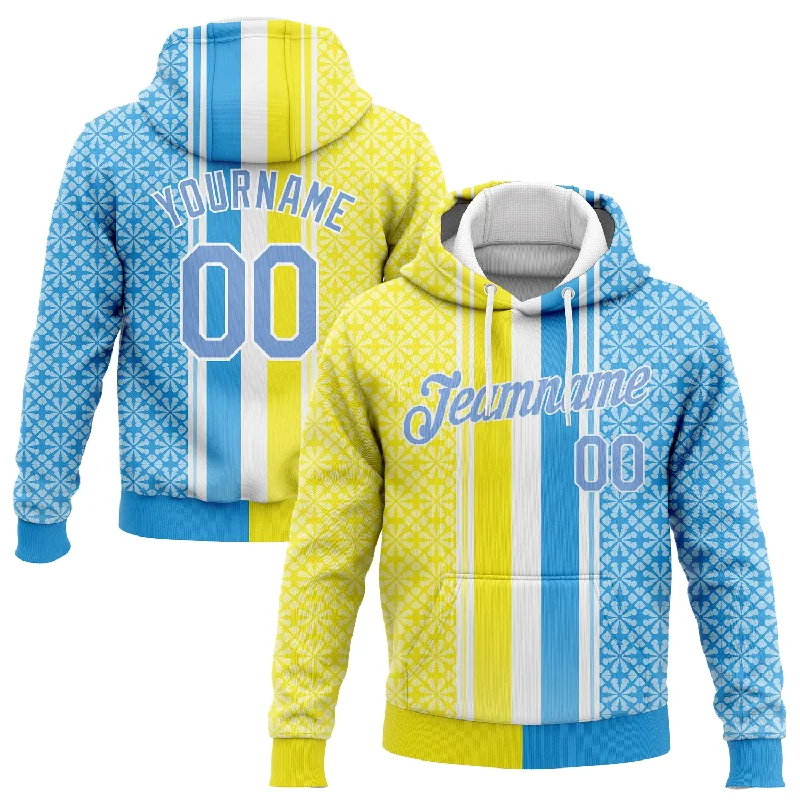 Comfortable down Custom Stitched Gold Light Blue-White 3D Pattern Design Sports Pullover Sweatshirt Hoodie Comfortable down Custom Stitched Gold Light Blue-White 3D Pattern Design Sports Pullover Sweatshirt Hoodie