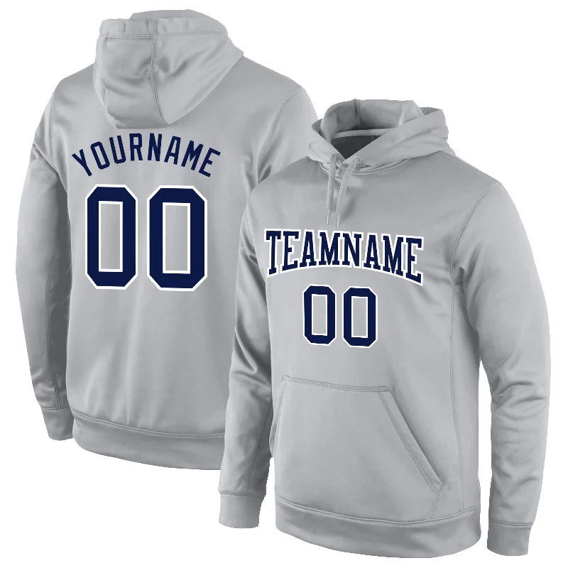 Romantic And Fresh Custom Stitched Gray Navy-White Sports Pullover Sweatshirt Hoodie Romantic And Fresh Custom Stitched Gray Navy-White Sports Pullover Sweatshirt Hoodie